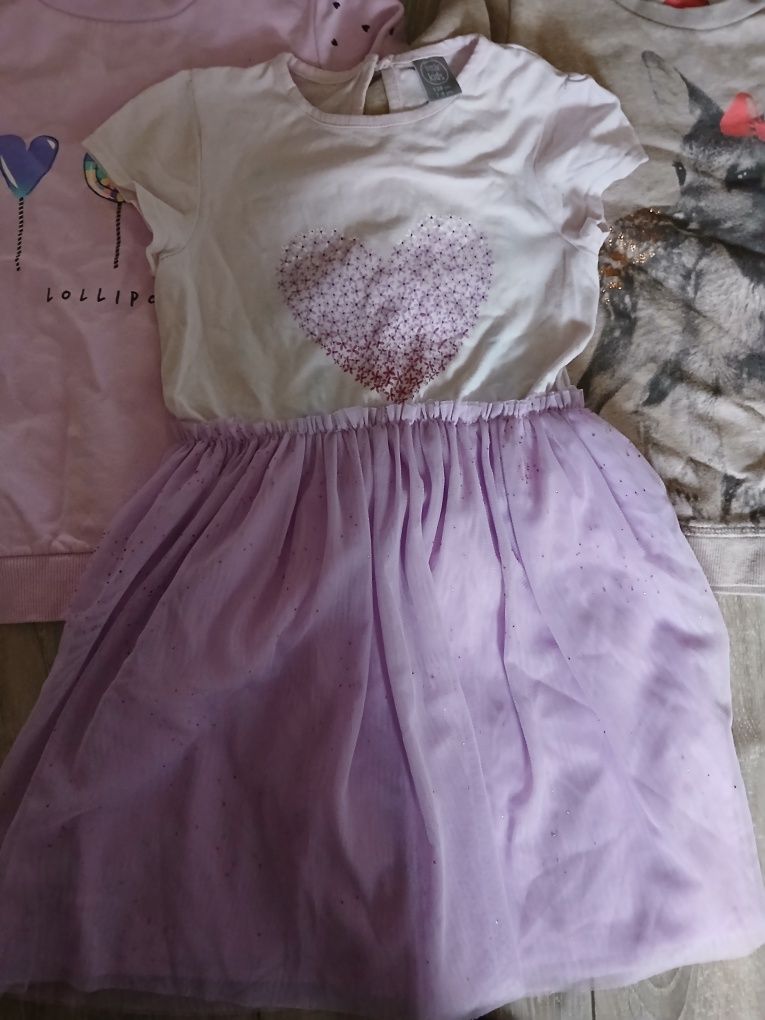 Zestaw 2 bluzy i sukienka h&m pepco sarenka tiul