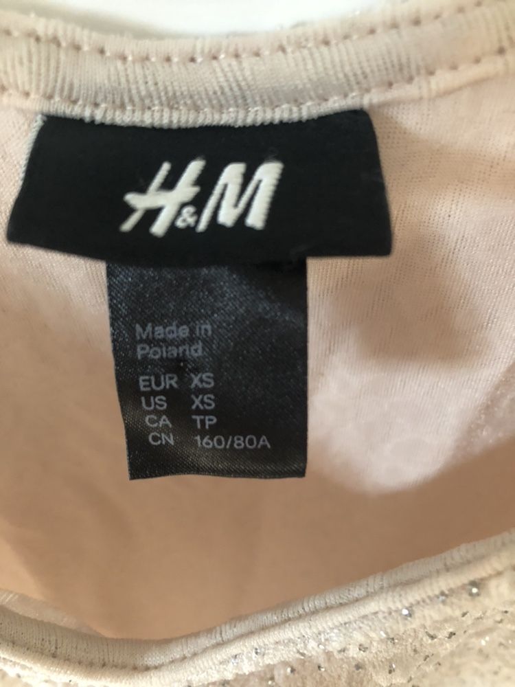 Sukienka H&M Anna mucha xs 34 brokatowa mini