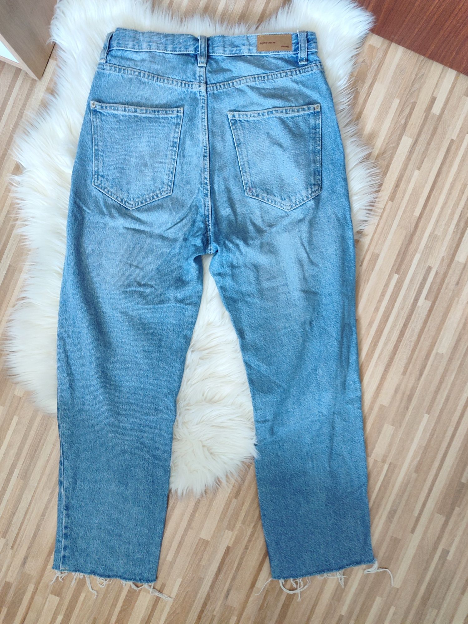 Spodnie jeansy jeansowe z wysokim stanem M