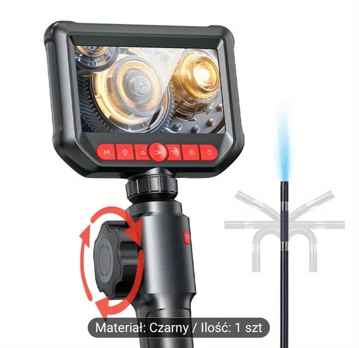 Kamera inspekcyjna 360° warsztatowa z wyswietlaczem 8mm.