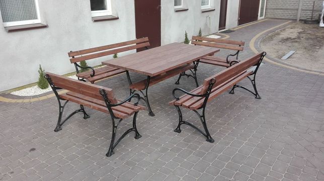 Meble ogrodowe stół ławki żeliwne dostawa cały kraj