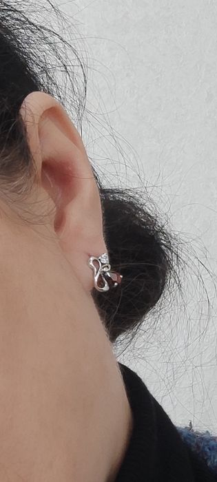 серьги с гранатом серебряные
