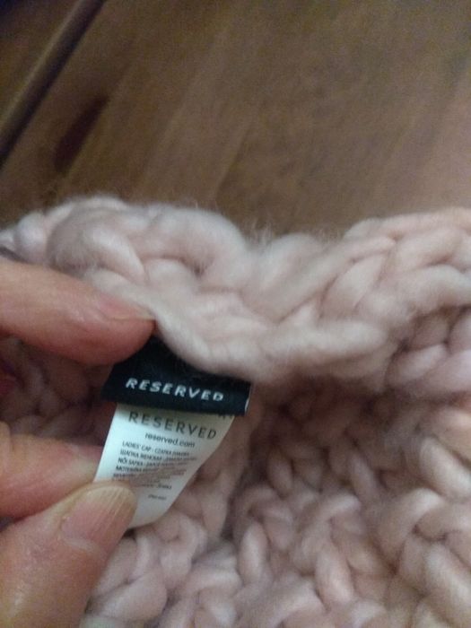 Reserved Komplet czapka i komin Jasny Róż