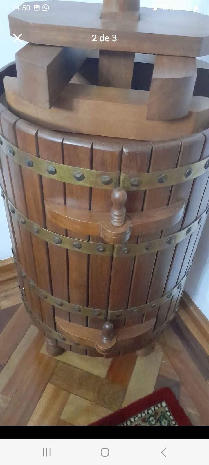 Garrafeira/candeeiro em madeira