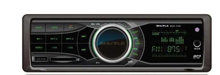 Автомагнітола SHUTTLE SUD-350Bk/Green BT MP3/SD/USB/FM