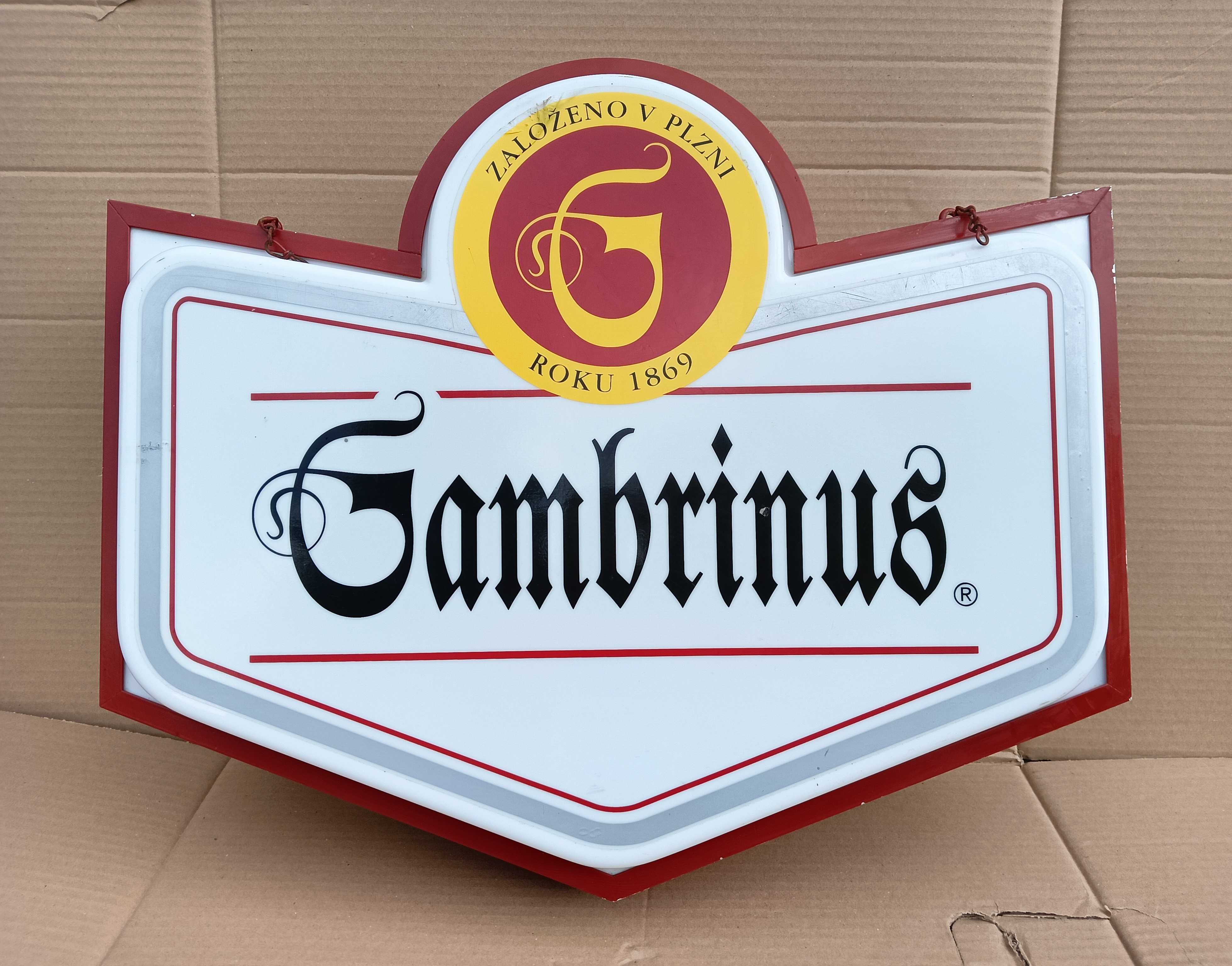 Baner stara reklama szyld piwa Gambrinus tablica reklamowa vintage PRL