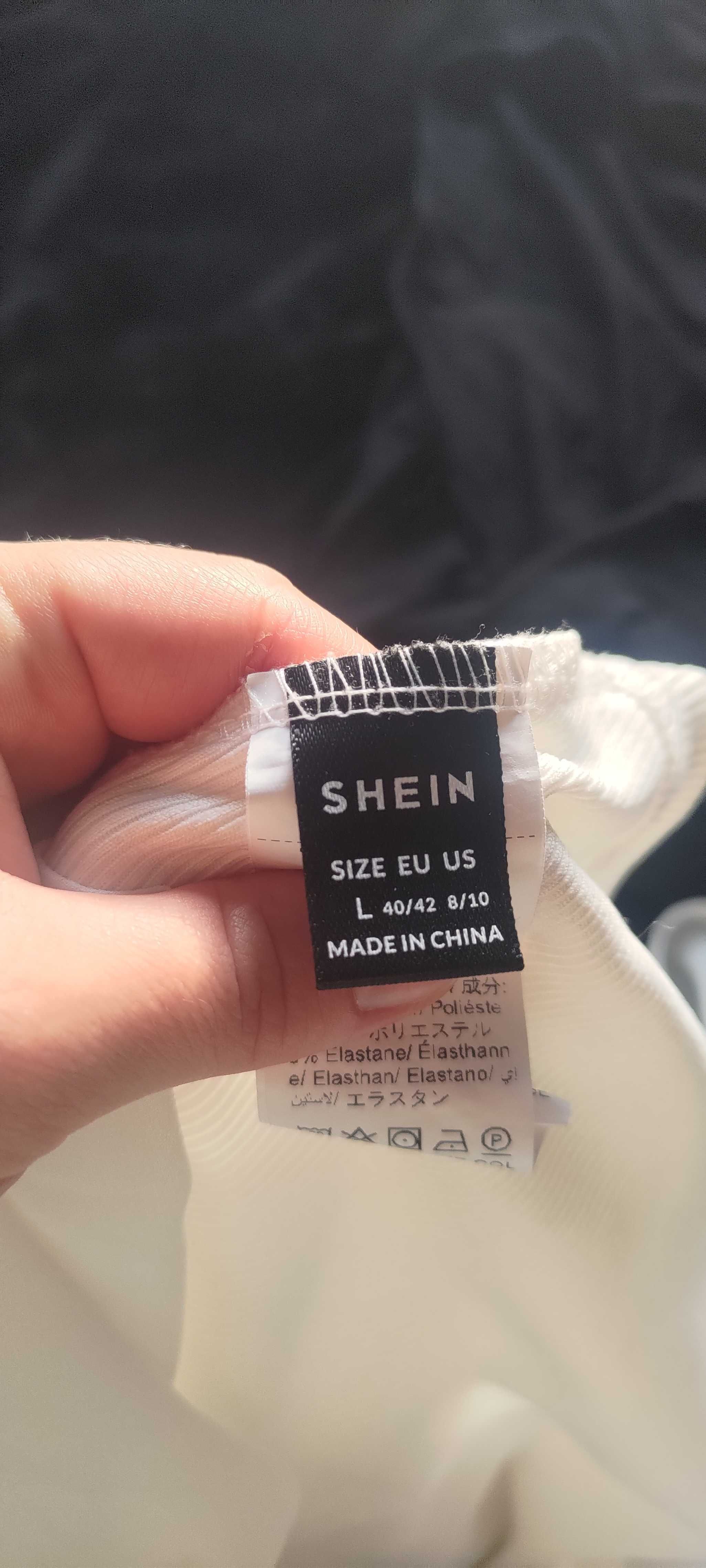 SHEIN Top ciążowy biały krótki elegancka bluzka 40 L biała