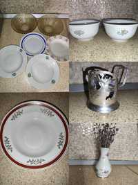 Посуда ваза конфетница хрустальная селедочница тарелки пиалы