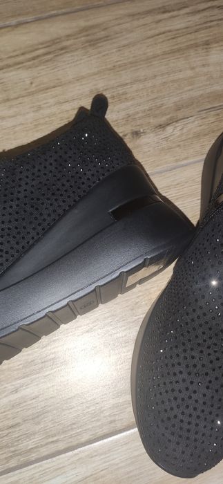 Blik blink mieniące się buty czarne kryształki 39