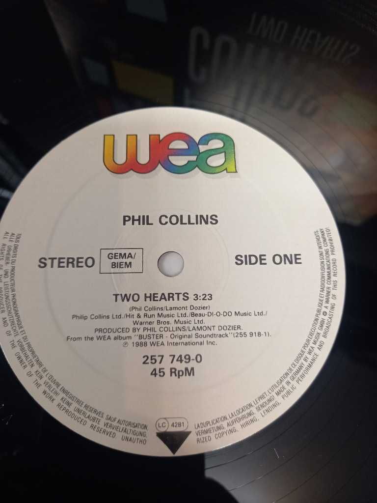 Lp Phil Collins Two Hearts.Maxi singiel 45 płyta winylowa