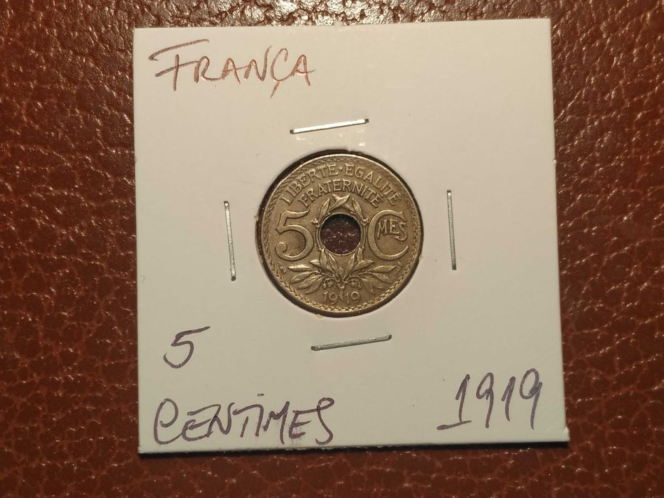 582 moeda de 5 centimes de 1919 - França