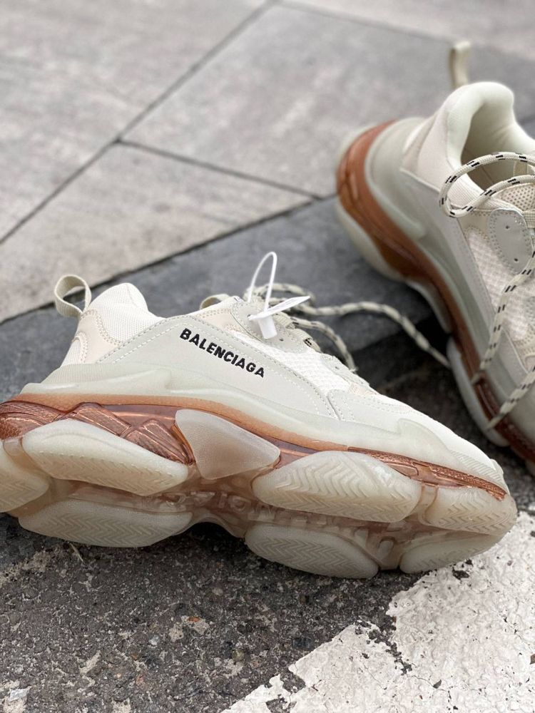 Buty Balenciaga Triple S Clear sole gold 36-41 damskie trampki