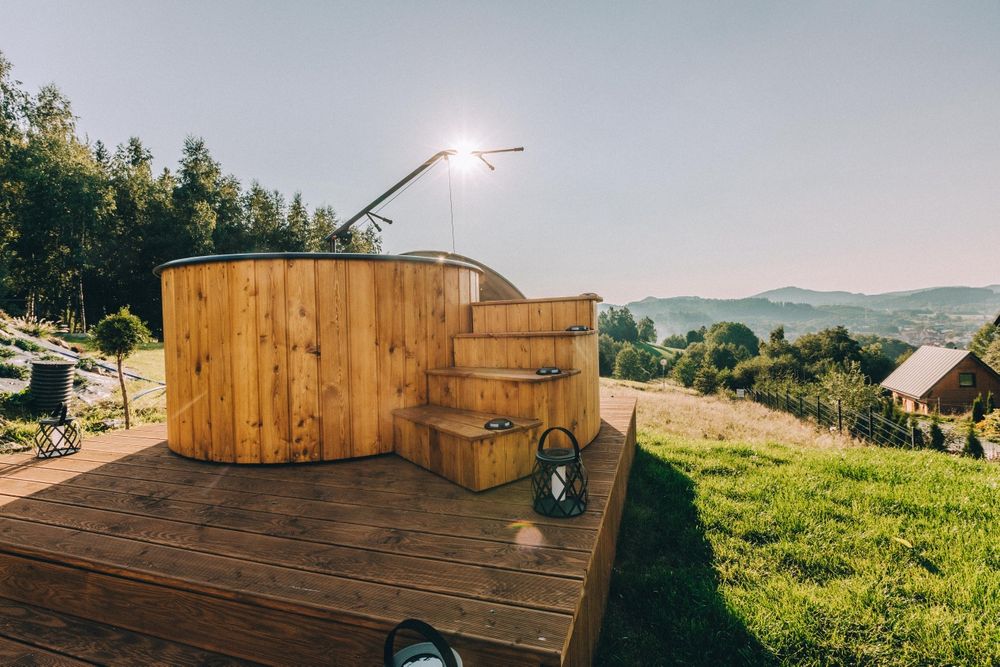 Domek caloroczny z balią w górach Duszniki Zdrój