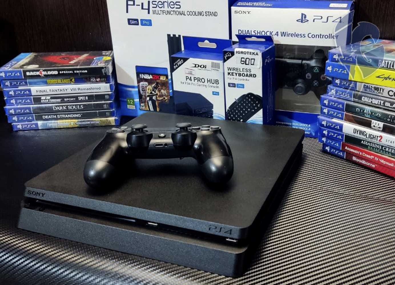 Приставка PS4 Slim 1 TB + Гарантия (ПС4 Слим) (PlayStation 4)