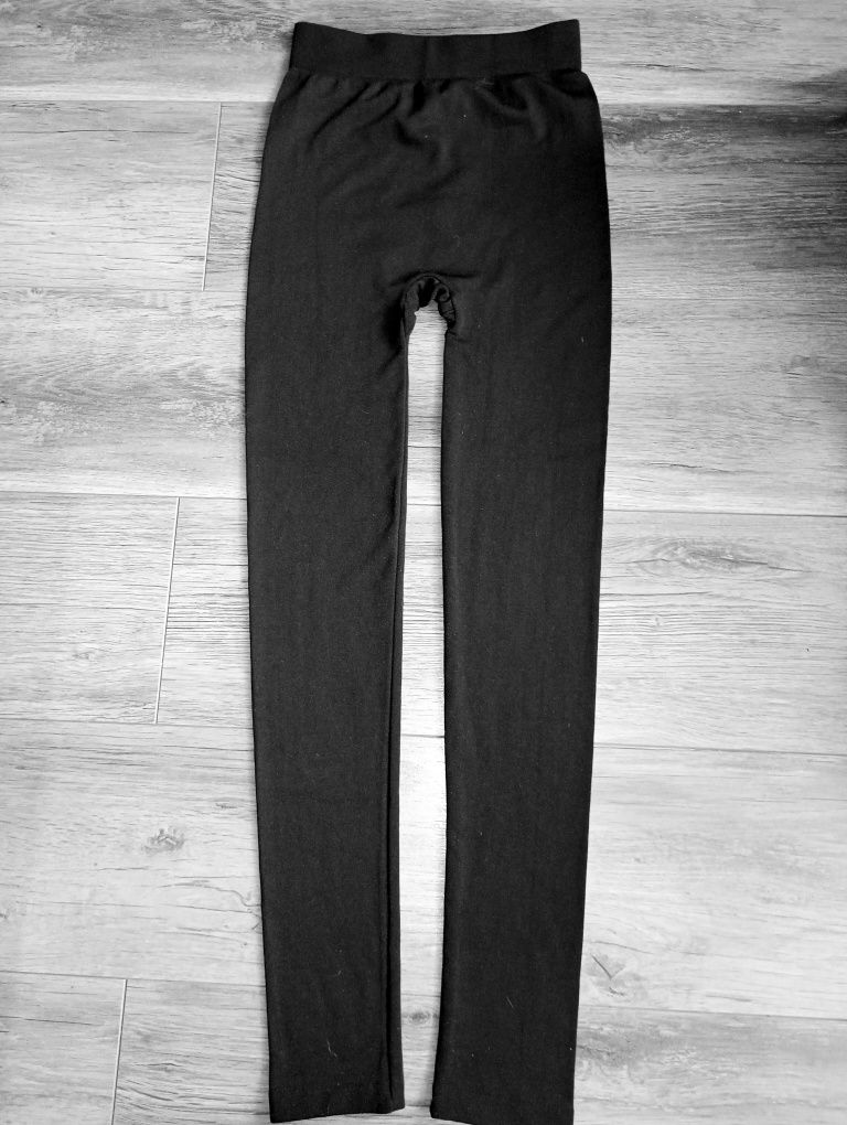 Czarne legginsy damskie ocieplane cleve rozmiar M
