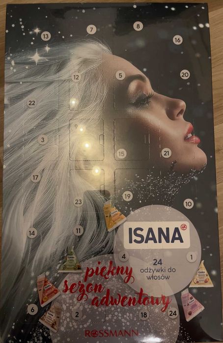 Kalendarz adwentowy Isana 2025 z odżywkami do włosów
