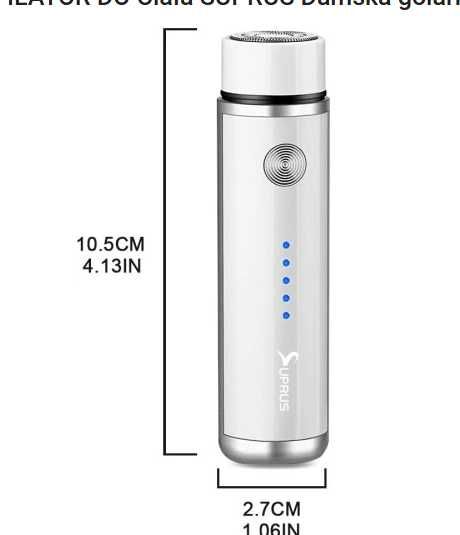 Dyskretny depilator do ciała ładowanie USB 10,5x2,7cm