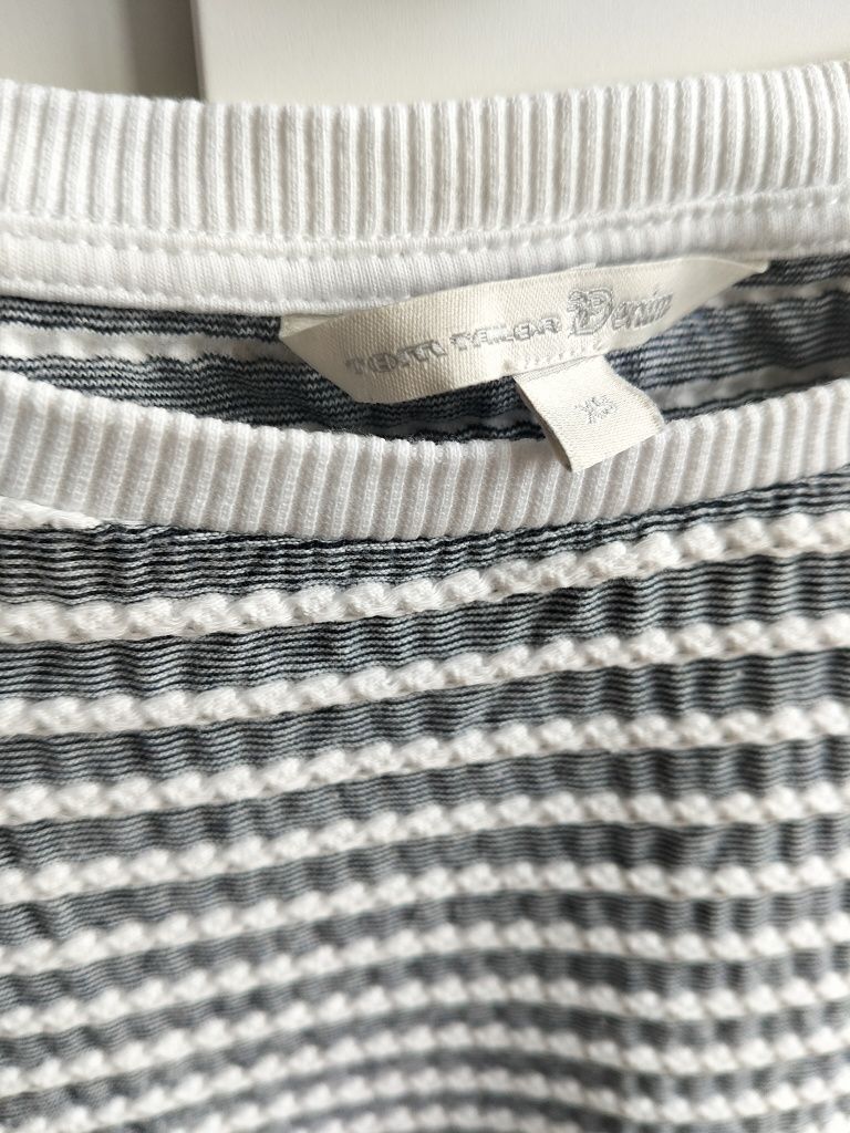 Biało szara bluza w paski Tom Tailor rozmiar XS