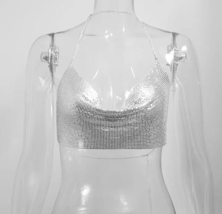 Эротический сексуальный топ блестящий кальчуга