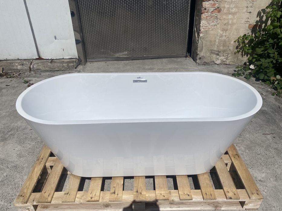 Wanna wolnostojąca 170x74cm NOWA syfon i korek klik klak w zestawie