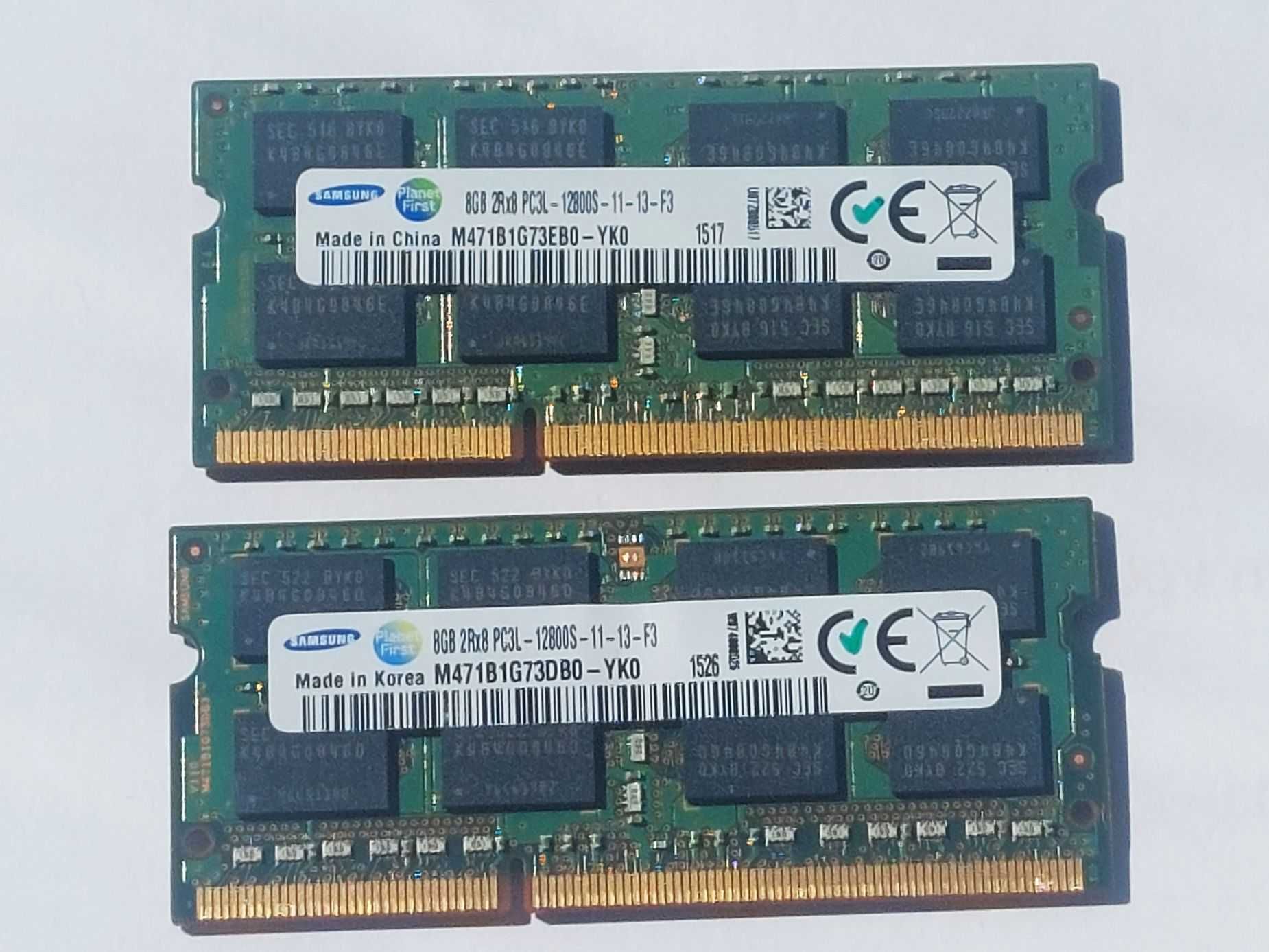 2x 8Gb Módulos de memória RAM DDR3L PC3L-12800