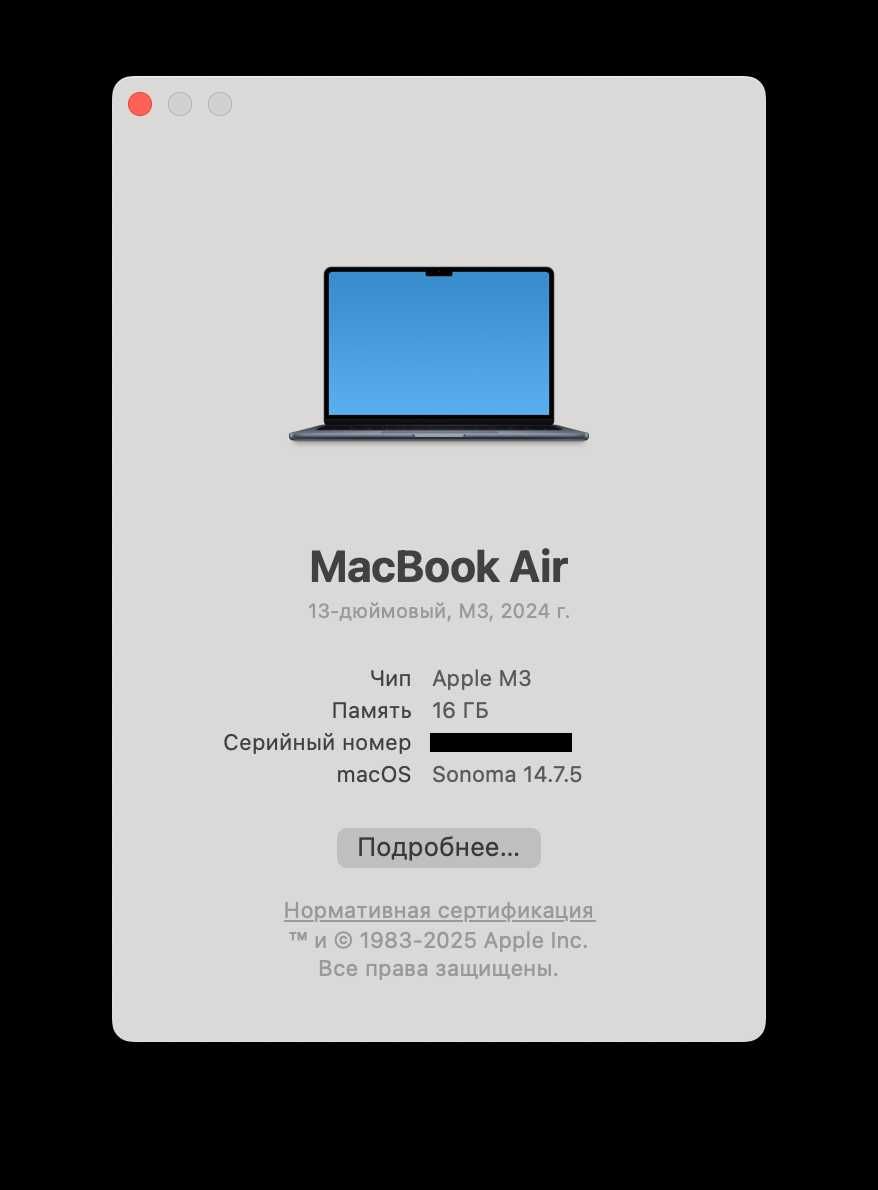 MacBook Air 13.6 Mid 2024 Midnight M3 16/256 (MC8K4) - 750 $$ Магазин