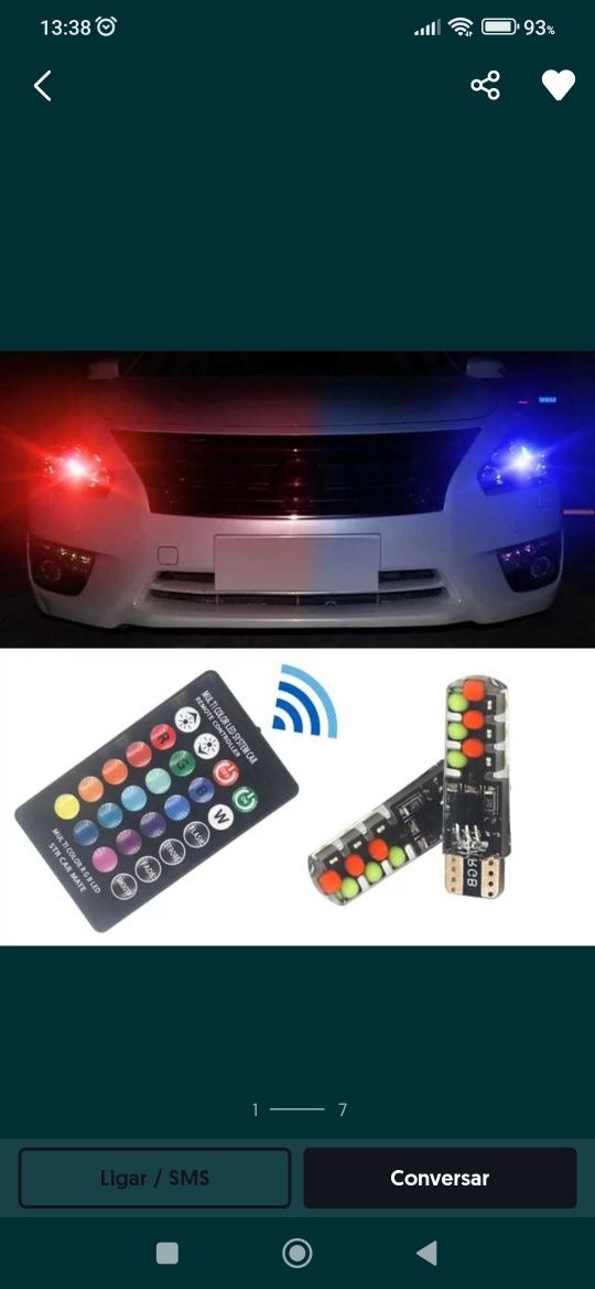 Mínimos led com comando rgb