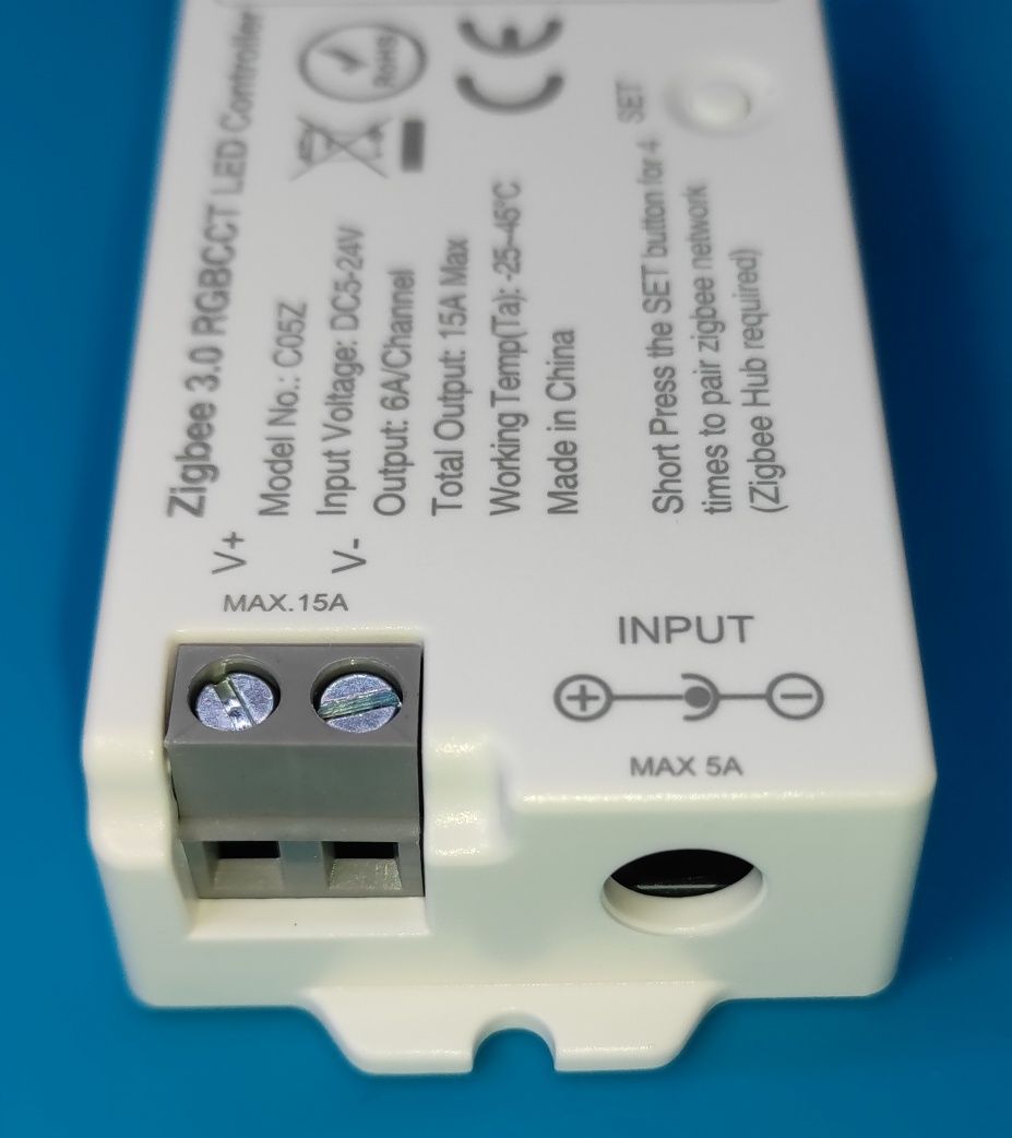 Комплект Zigbee LED підсвітки RGBCCT 12В | контролер + стрічка + БЖ