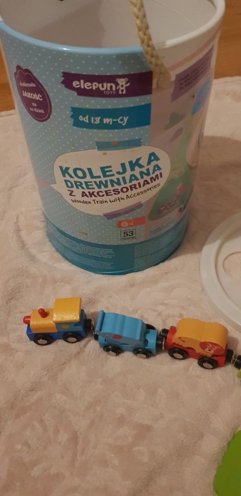 Kolejka drewniana z akcesoriami