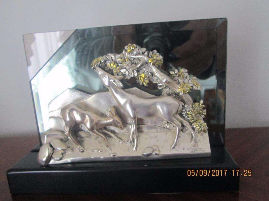 Lindísssimo Pisa-papéis, porta-cartas, pintado a prata