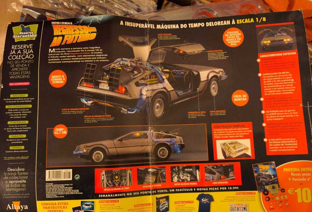 Carro Delorean, o carro do Regresso ao Futuro, escala 1:8 (Altaya)