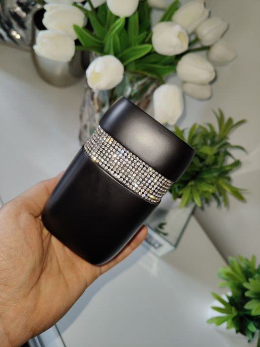 Czarny elegancki kubek łazienkowy z cyrkoniami home&you Glamour