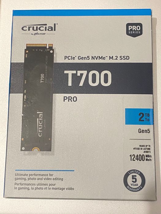 Crucial T700 Pro 2TB gen5 12400mb/s pcie nvme m.2 ssd