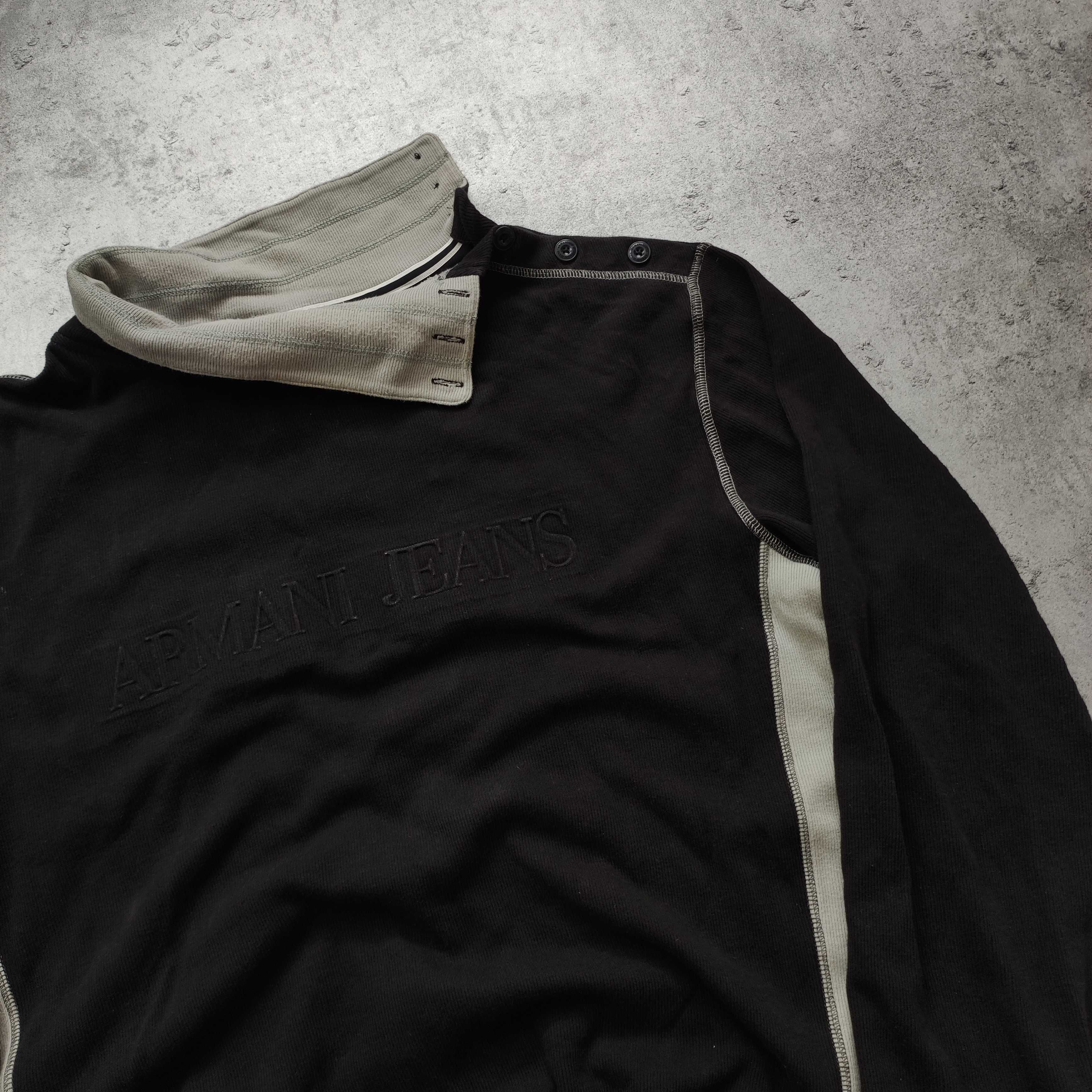 MĘSKI Designer PREMIUM Sweter Bluza Duże Logo Emporio Armani Komin AJ
