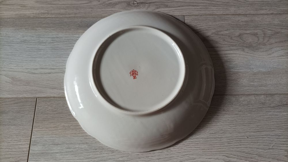 Блюдо большое Цапля. Коростень. 1 - сорт.