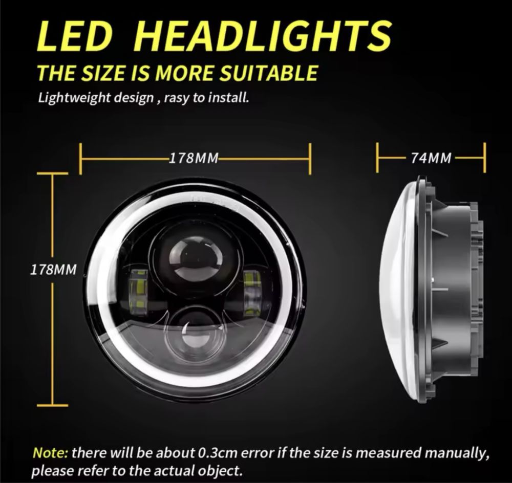 Lampa przednia 7”Full Led offroad Range Rover Hummer Suzuki Nissan Toy