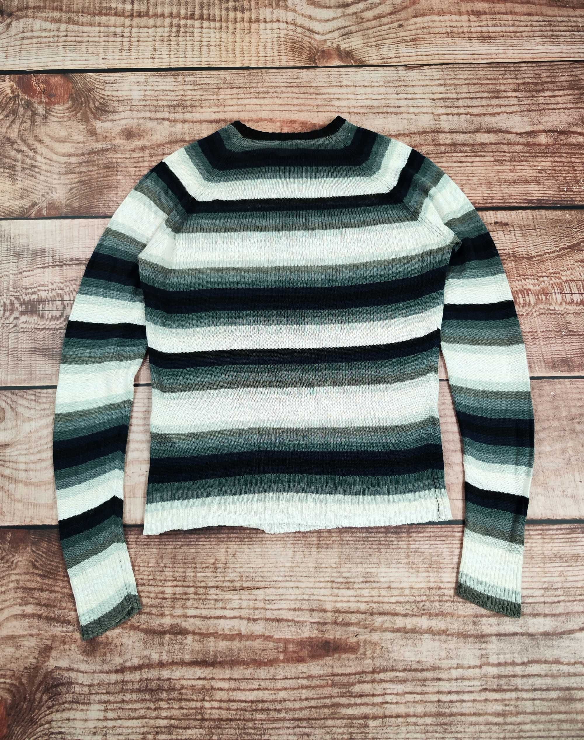 Vintage sweter Lniany Diesel paski 00s y2k alternative r. M