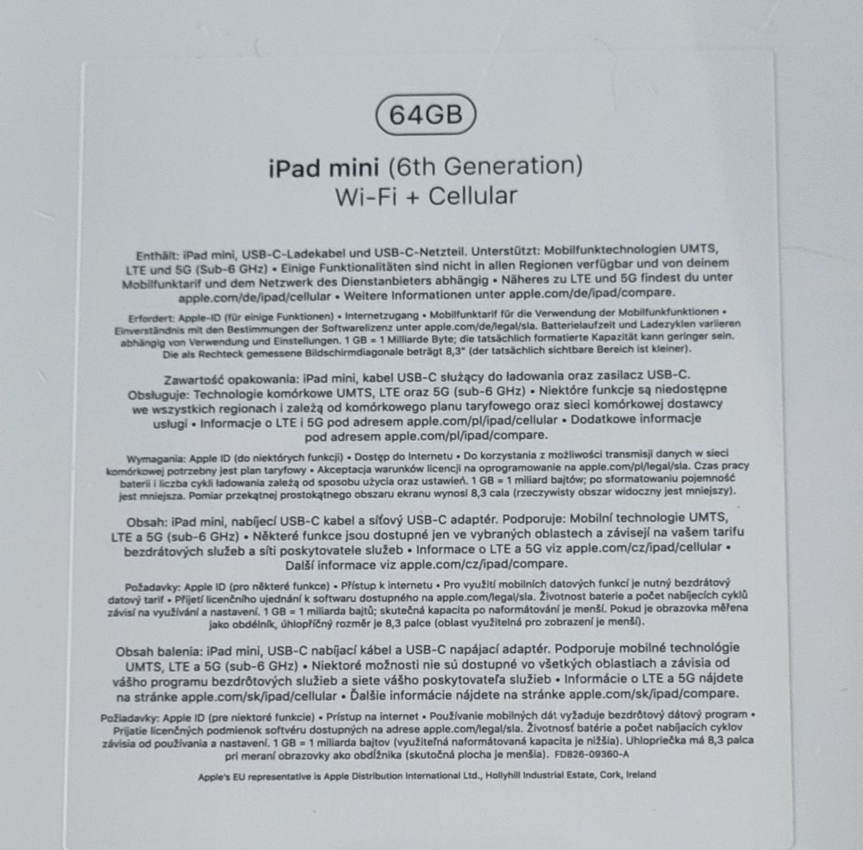 Apple iPad Mini 6 64GB, WiFi + Cellular 5G,  Silverlight + gratis!