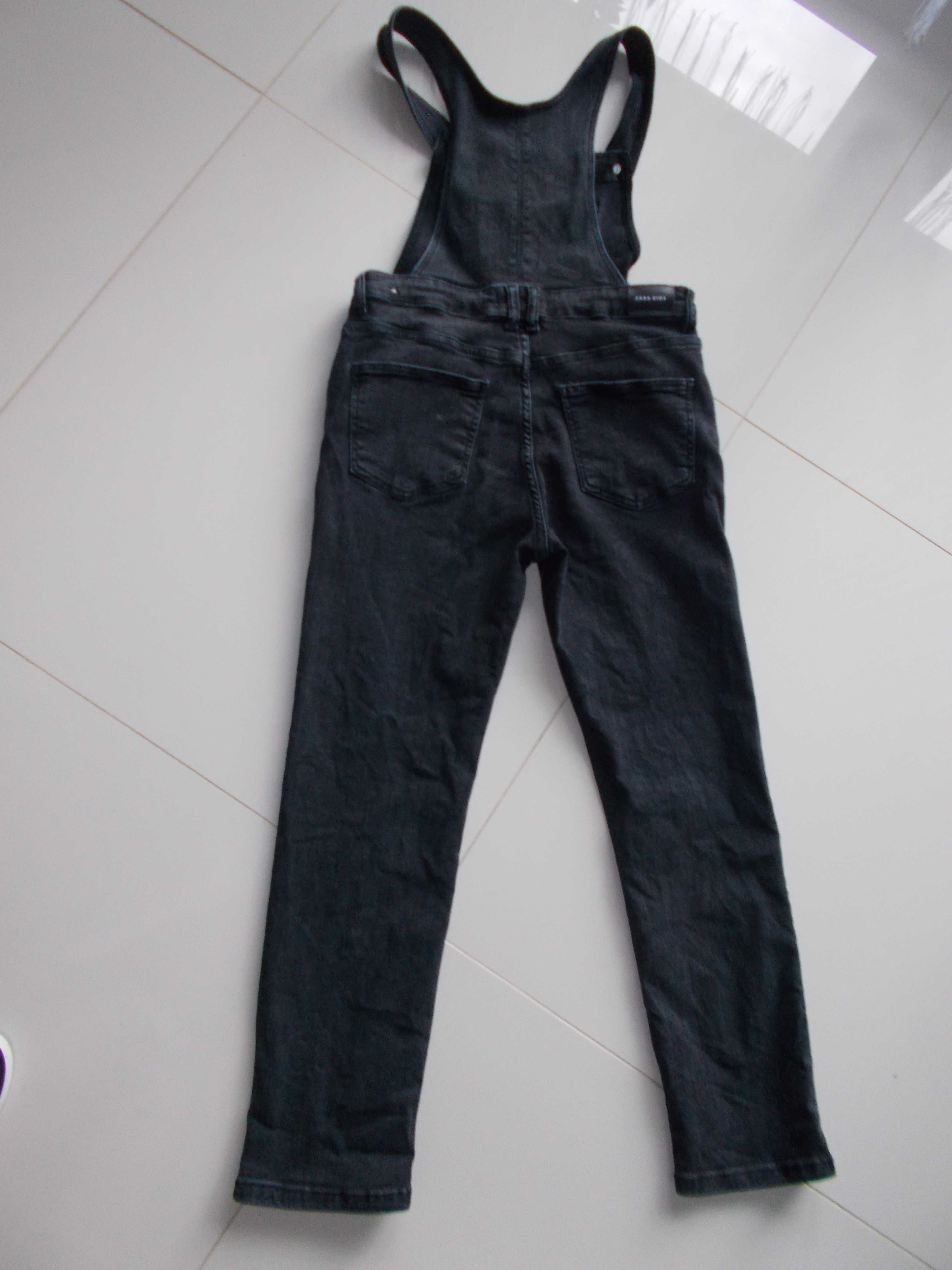 ZARA kids jeansowe ogrodniczki 152 xs dziewczęce spodnie rurki 11 12