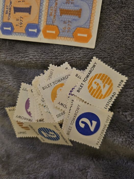 Sprzedam bilety towarowe z 1976 roku i z 1977 roku