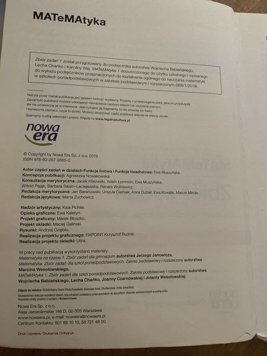 Nowa Era MATeMAtyka 1 zbiór oraz podręcznik