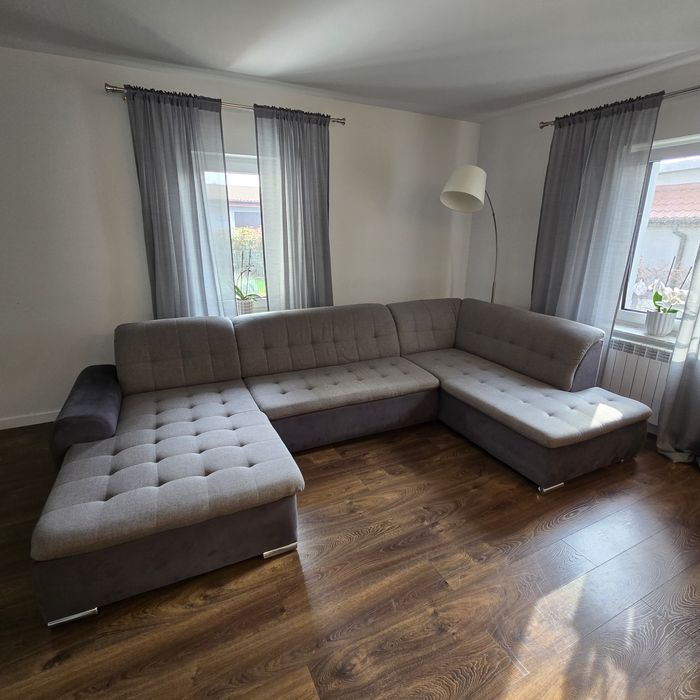 Naroznik duży U szary funkcja spania