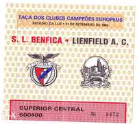 Bilhete Futebol - Benfica - Lienfield 1983 I