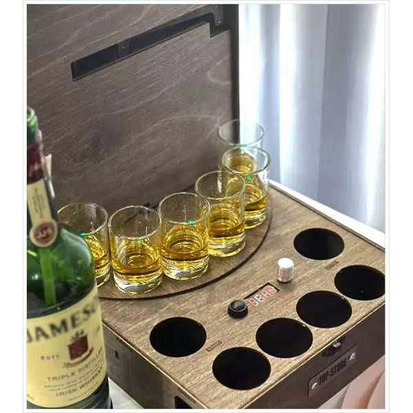 Наливайка Кейс автоматична на 4 6 8 10 чарок з іменним гравіюванням