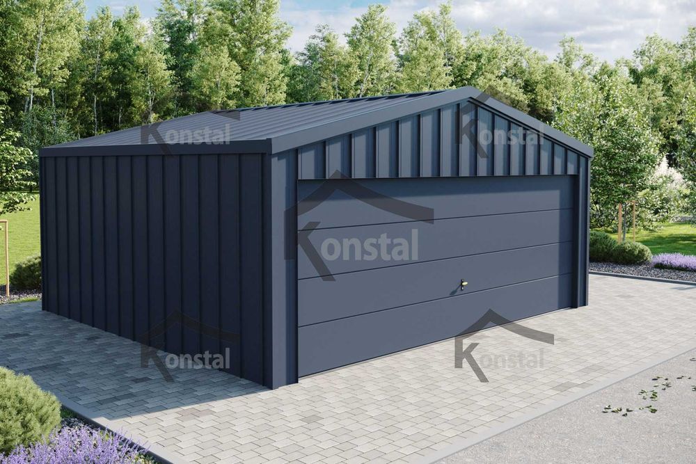 Garaż blaszany garaże blaszane z BRAMĄ SEGMENTOWĄ - Producent