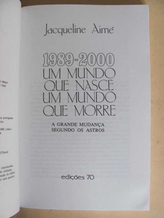 Um Mundo que nasce um Mundo que morre de Jacqueline Aimé
