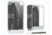 R019 Capa Transparente iPhone 4s Branca + Ferramenta  Novo! ^A