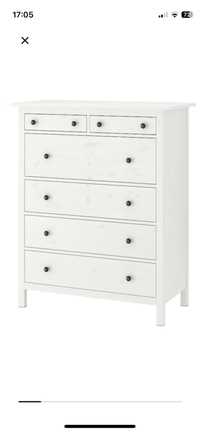 Komoda IKEA HEMNES 108x131x50 biala lita sosna