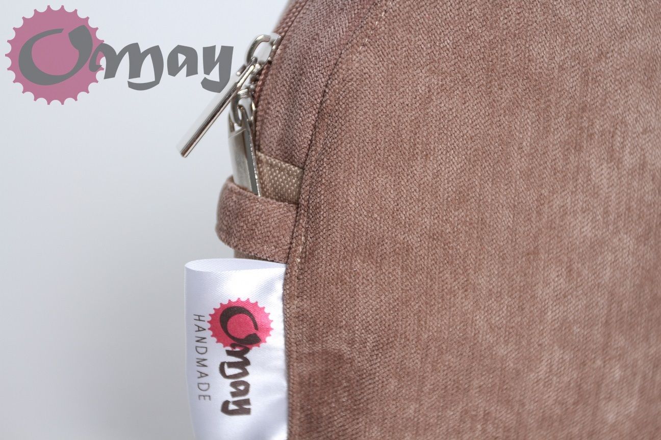 organizer OBAG MOON LIGHT welur karmelowy piasek 2kieszenie wkład OMAY