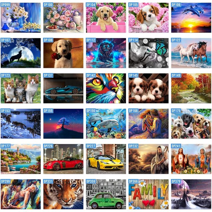 Haft Diamentowy Diamond Painting Mozaika Dla Dzieci 5d Pies Szczeniaki